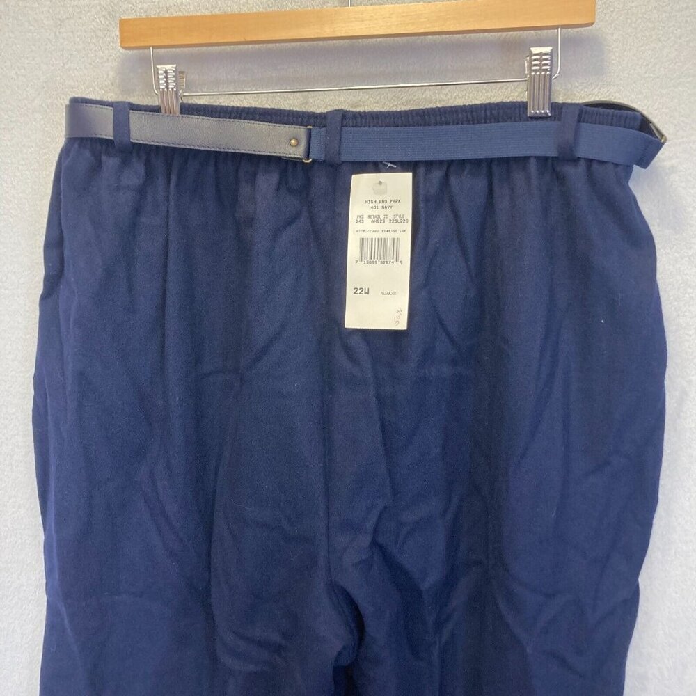 NEW Vintage Koret Wool Trouser Pants Womens Size 22W Belted Tapered Office NWT - Picture 10 of 12